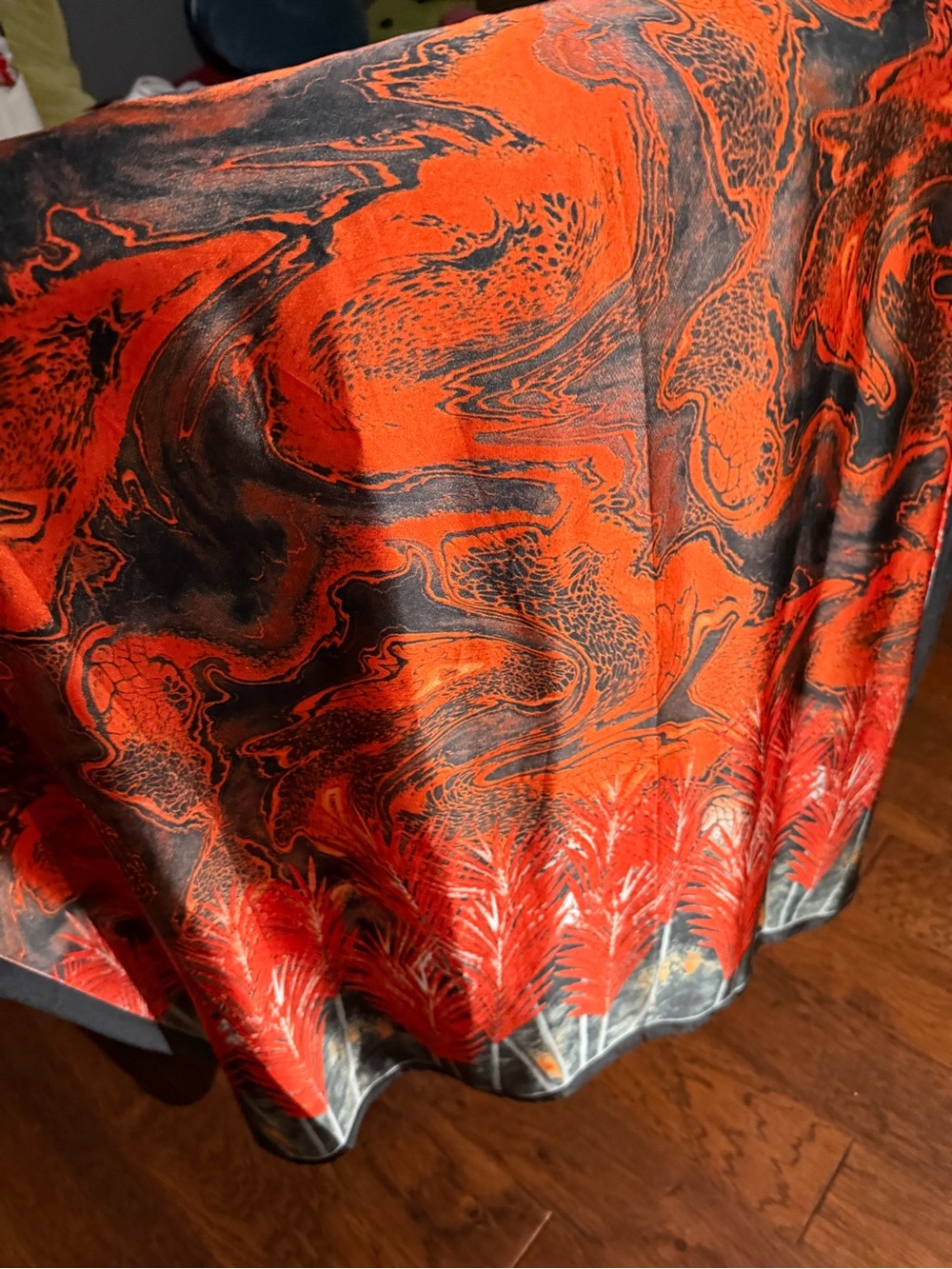 Red and black  Printed A-Line Women’s Scarf